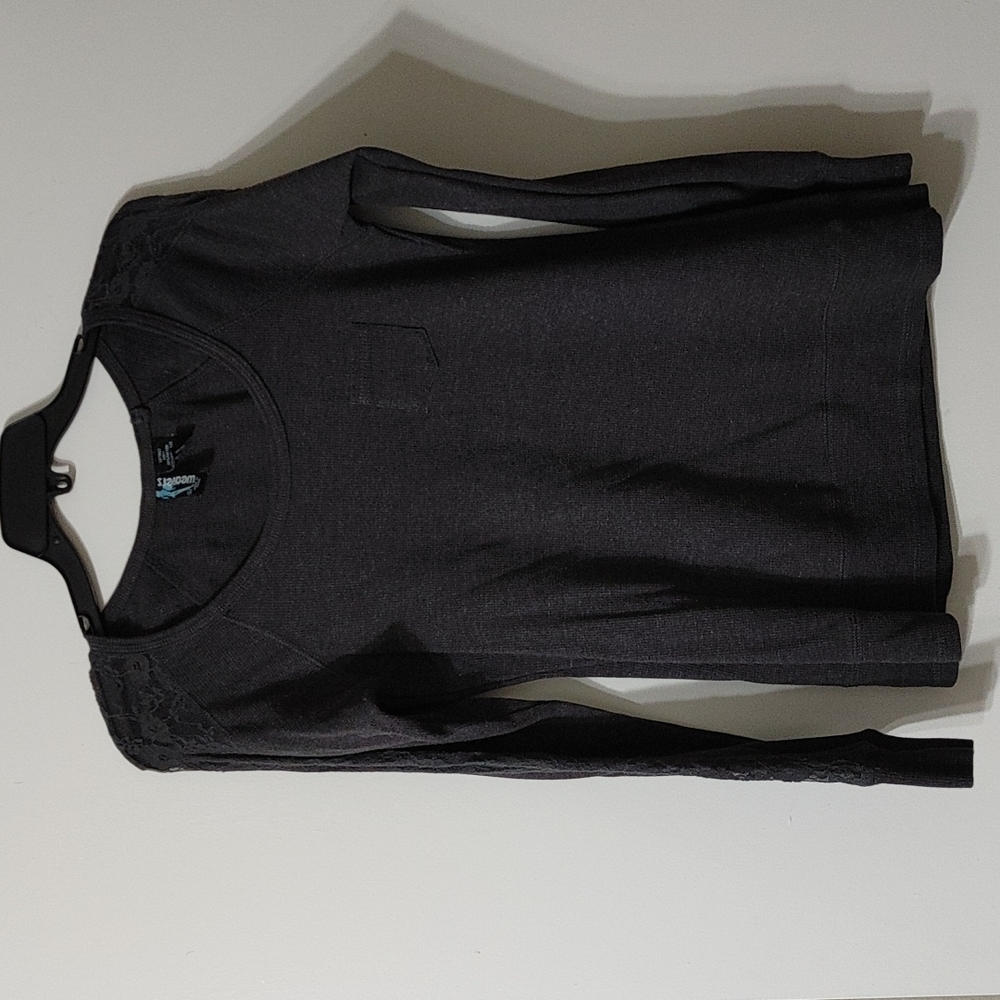 Long Sleeve Thermal & Lace Top